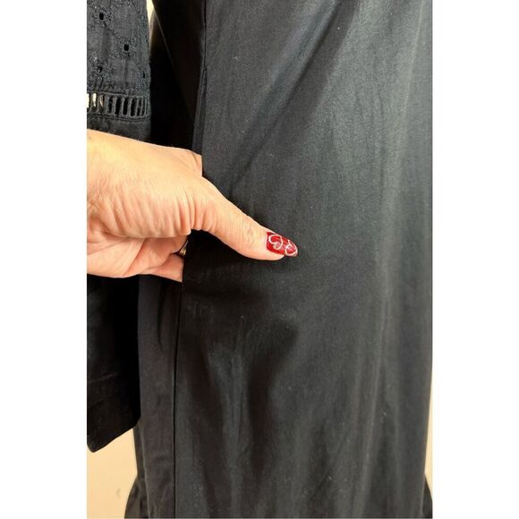 NWT Skingraft Modern Goth Dark Cottagecore Tiered Frill Long Sleeve Smock Dress - Picture 2 of 15